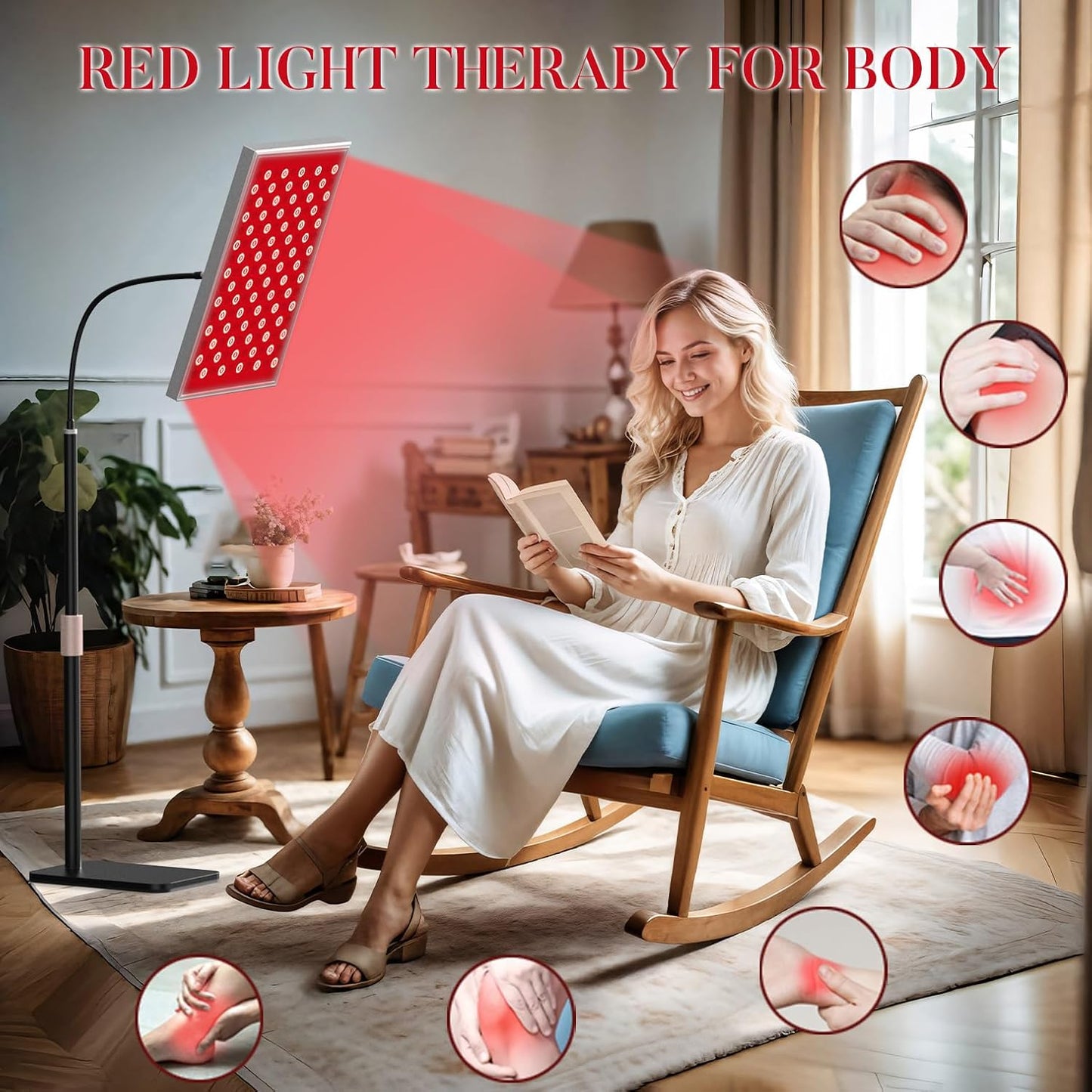 Red Light Therapy for Body Face, Infrared Light Therapy Panel Lamp with Stand, 660Nm and 850Nm near Infrared LED Red Lights Therapy Device at Home, Gift for Mom Wife Girlfriend Sister Women